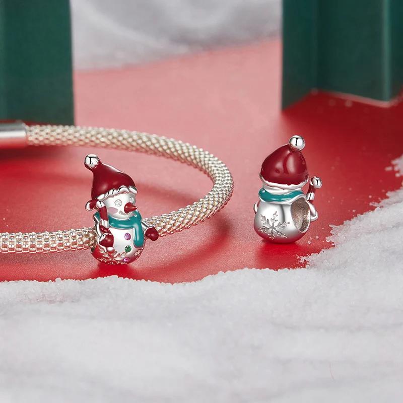 “Frosty Cheer” S925 Sterling Silver Christmas Snowman Charm Bead