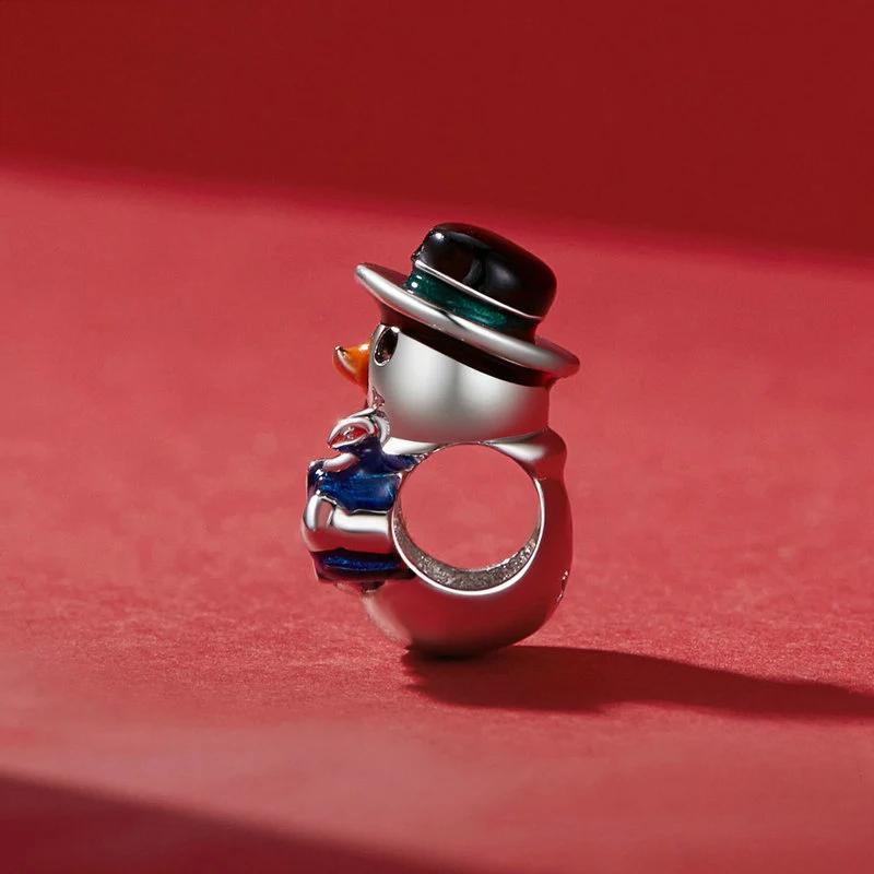 “Snowman Cheer” S925 Sterling Silver Christmas Snowman Charm Bead