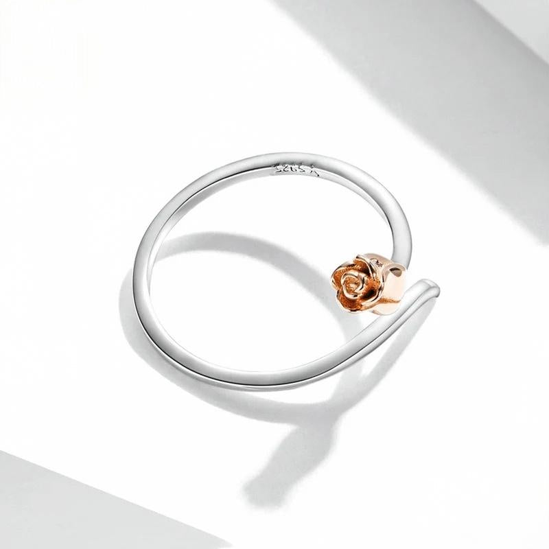 “Rose Bloom” S925 Sterling Silver Open Ring
