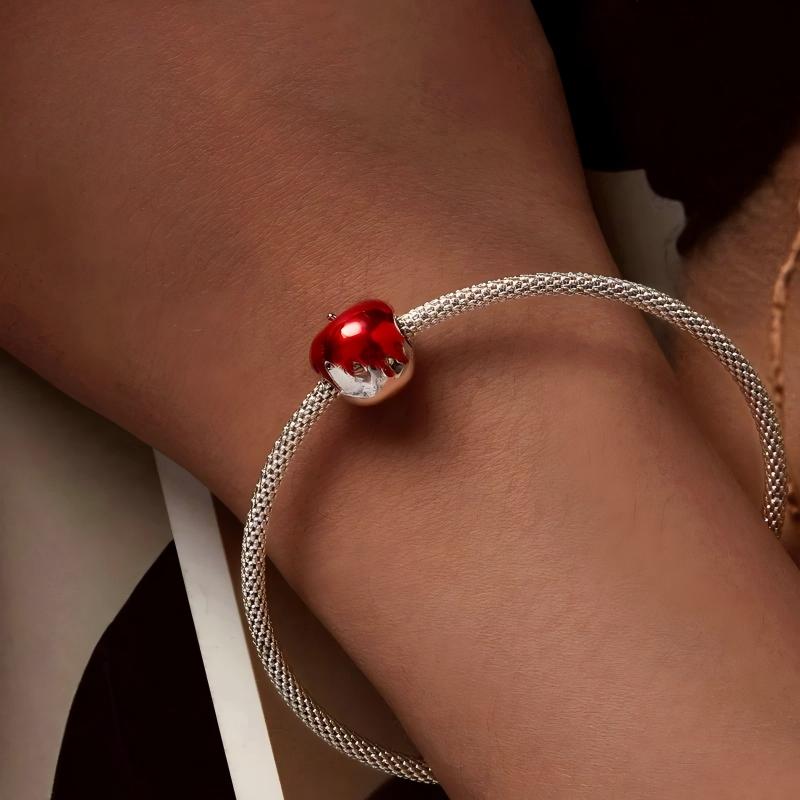 “Apple Noel” S925 Sterling Silver Christmas Apple Charm Bead