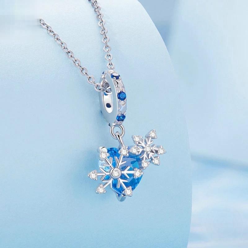 “Frostflake Collection” S925 Sterling Silver Snowflake Charm Beads