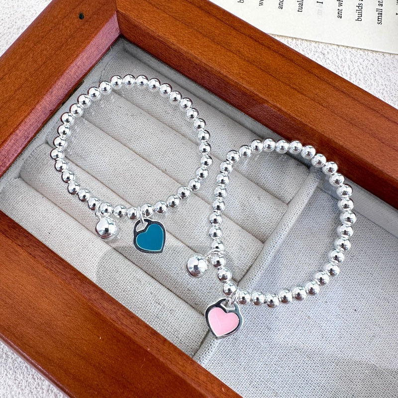 “Rainbow Smile” S925 Sterling Silver Rainbow Smile Beaded Bracelet