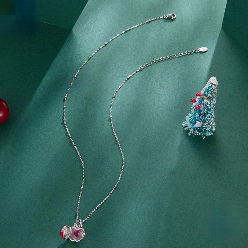 “Apple Secret” S925 Sterling Silver Openable Apple Locket Necklace