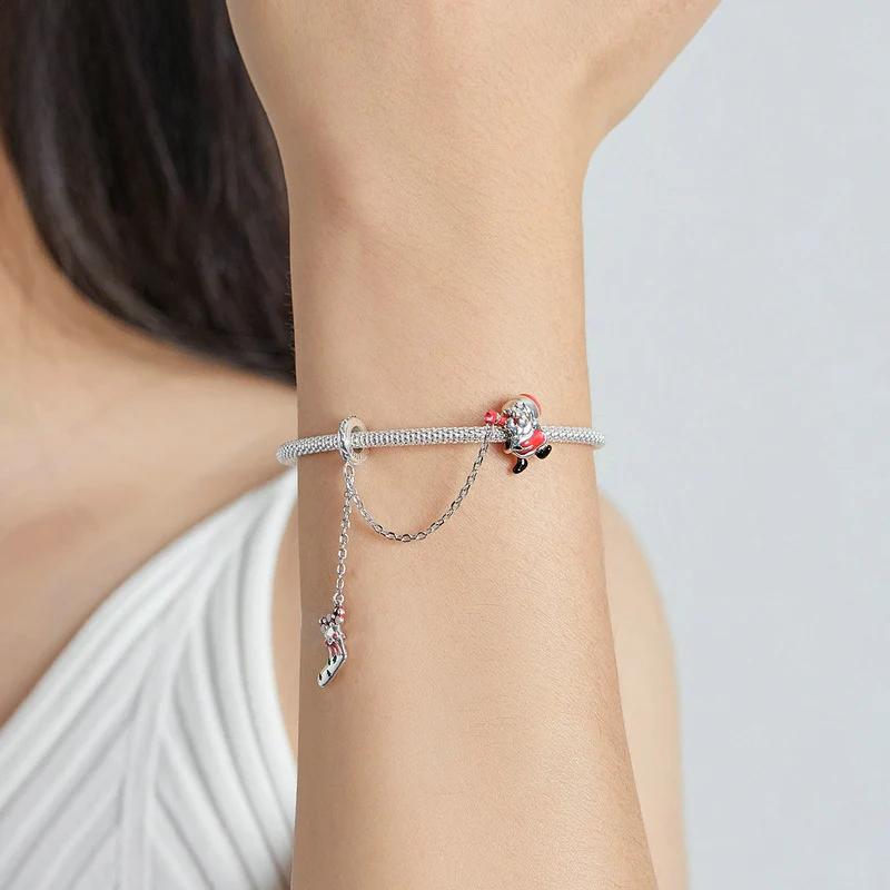 “Santa's Guard” S925 Sterling Silver Santa Claus Safety Chain Charm