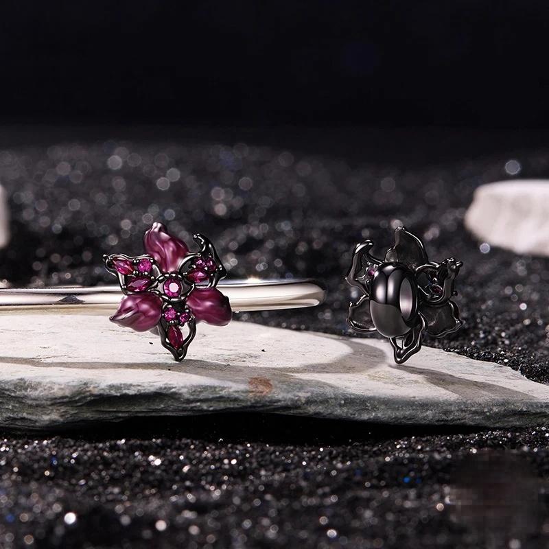 “Demon Bloom” S925 Sterling Silver Gothic Evil Eye Flower Bead