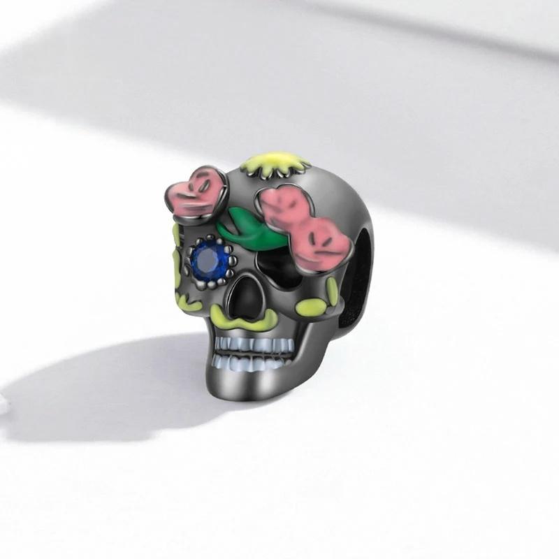 “Rose Skull” S925 Sterling Silver Gothic Halloween Bead