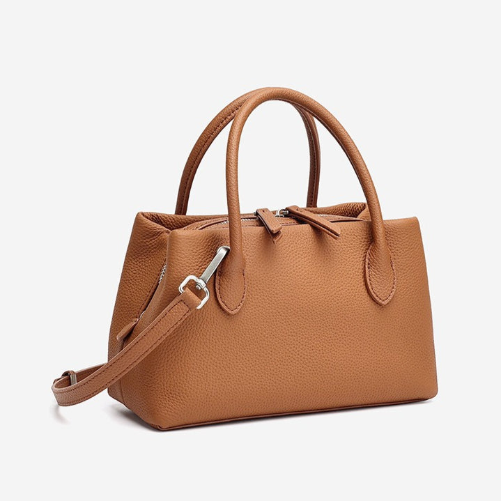 Women's Pebbled Cowhide Mini Tote Bag with Detachable Strap