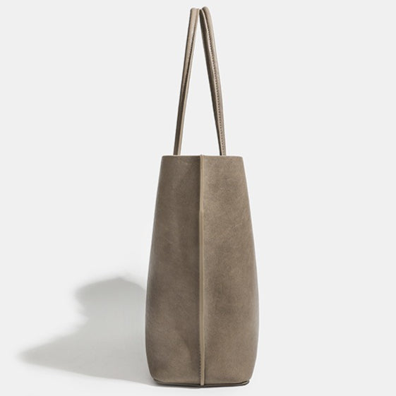 Women's Soft Cowhide Double-Compartment Slouch Tote