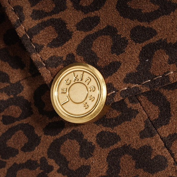 Women's Suede Leather Leopard Envelope Clutch Bag