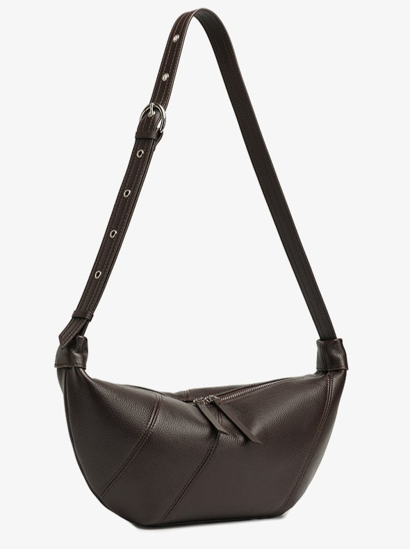 Women's TC Cowhide Soft Dumpling Bag with Adjustable Strap