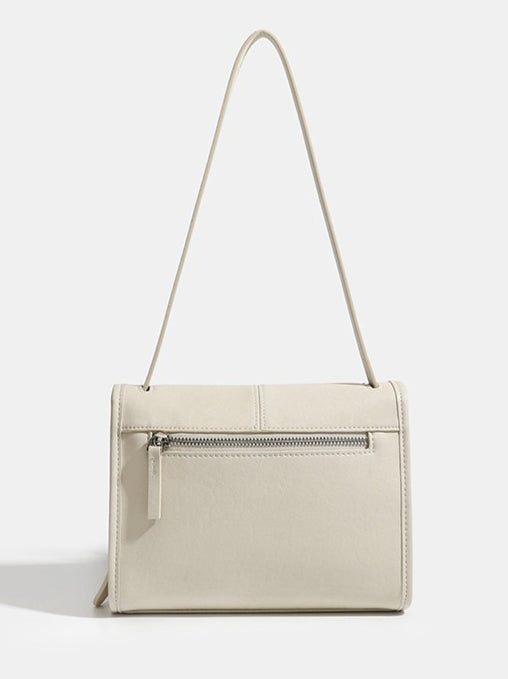 Women's Textured Cowhide Flap Messenger Bag with Dual Straps