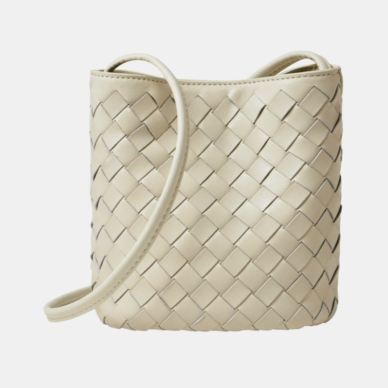 Women's Hand-Woven Sheepskin Bucket Crossbody Bag