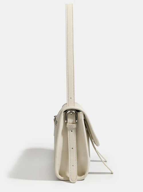 Women's Textured Cowhide Flap Messenger Bag with Dual Straps
