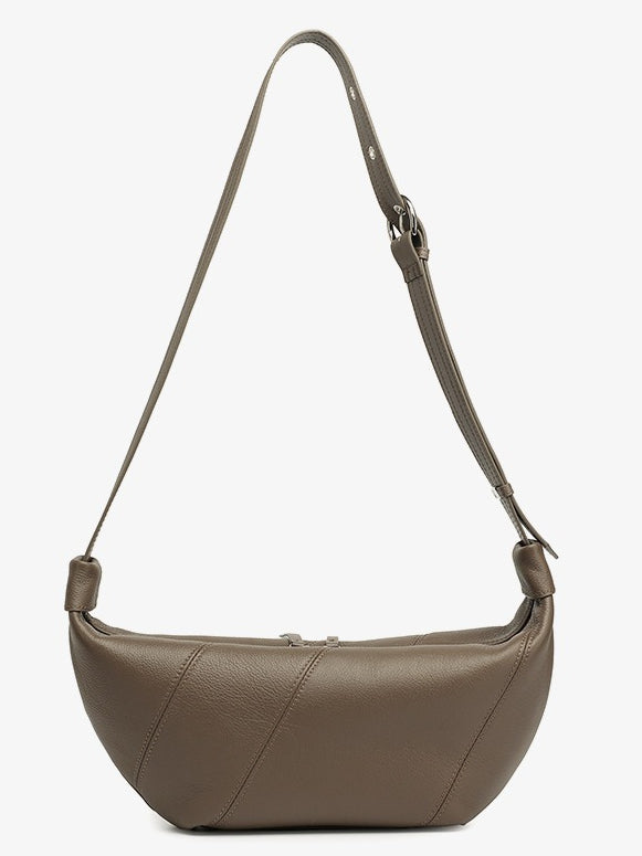 Women's TC Cowhide Soft Dumpling Bag with Adjustable Strap