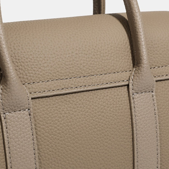 Women's Top-Grain Cowhide Vintage Twist-Lock Box Bag