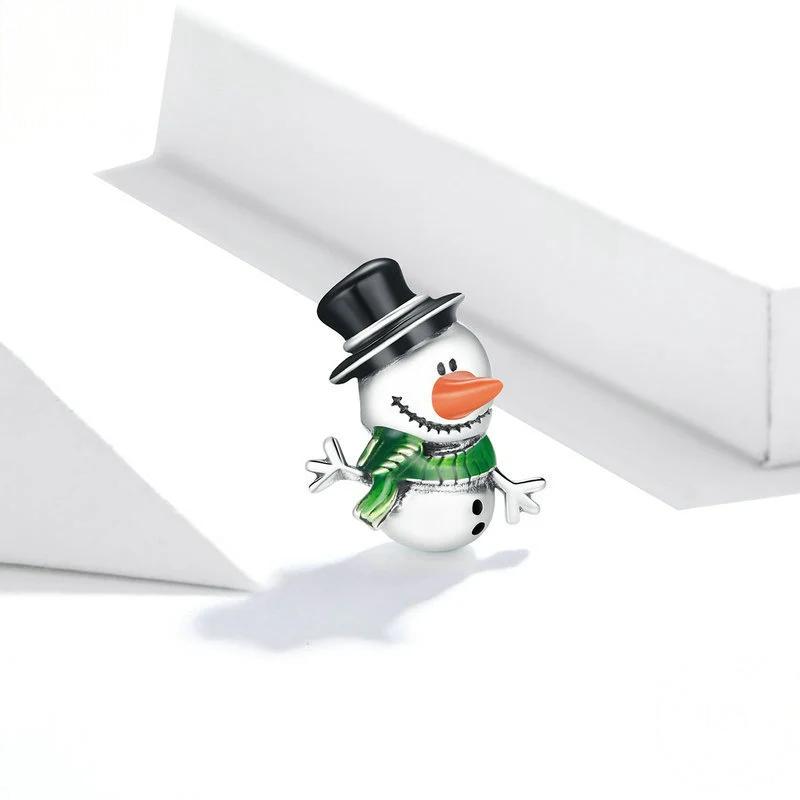 “Snowman Cheer” S925 Sterling Silver Christmas Snowman Charm Bead