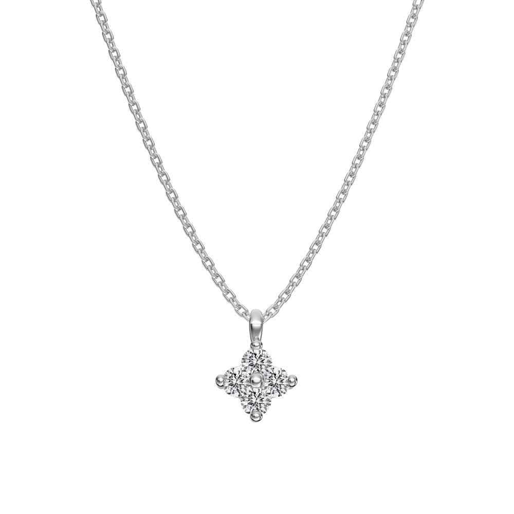 925 Sterling Silver Birthstone Clover Four Leaf Pendant Necklace Platinum Vermeil 12 Colors
