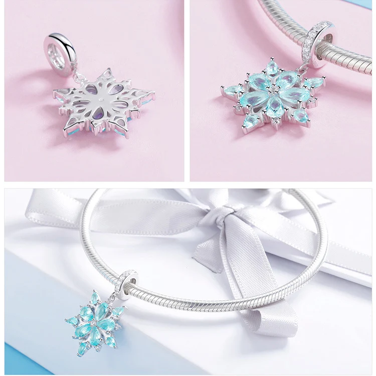 “Snowflake Collection” S925 Sterling Silver Winter Charm Bead