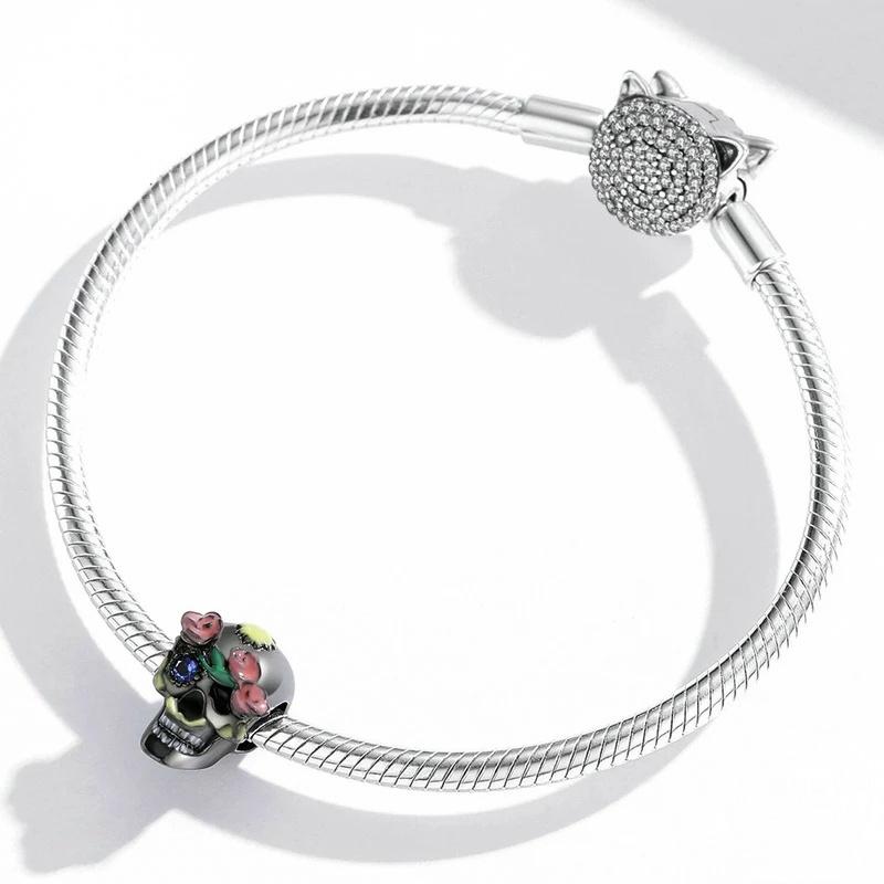 “Rose Skull” S925 Sterling Silver Gothic Halloween Bead
