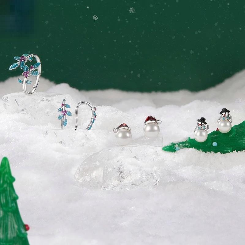 “Christmas Wonderland” S925 Sterling Silver Christmas Jewelry Set