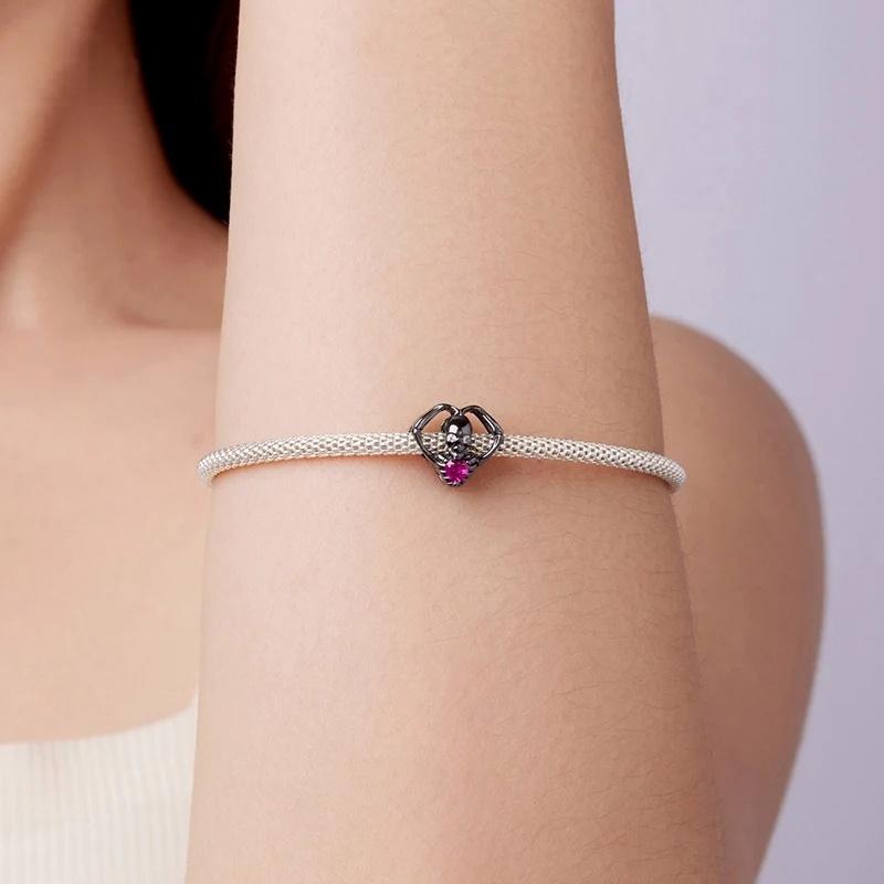 “Skull Heart” S925 Sterling Silver Halloween Skeleton Bead