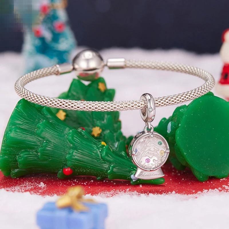 “Winter Snow Globe” S925 Sterling Silver Christmas Snow Globe Charm Bead