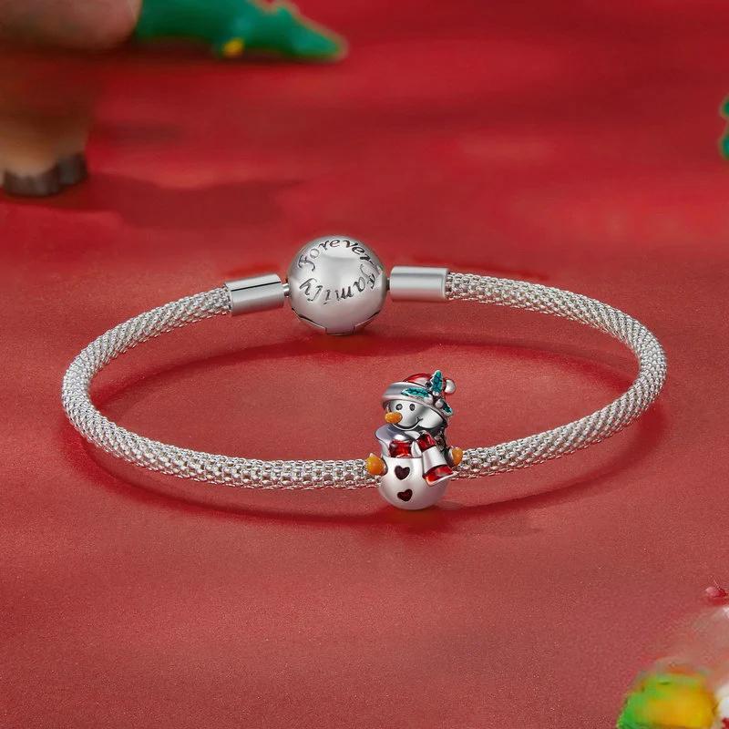 “Snowman Cheer” S925 Sterling Silver Christmas Snowman Charm Bead