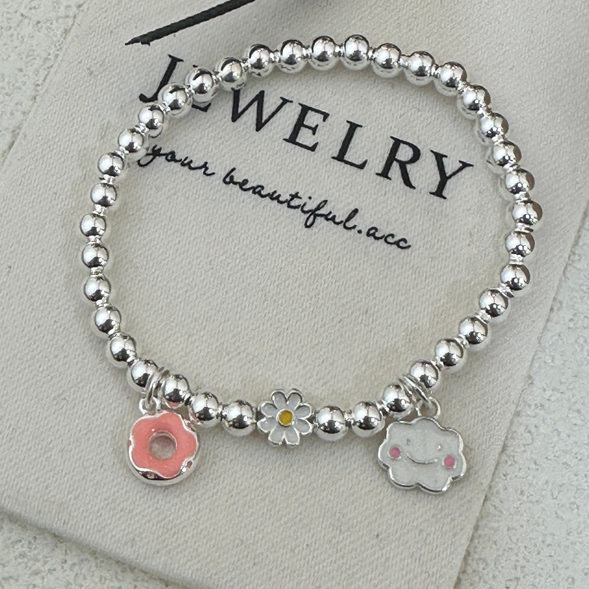 “Rainbow Smile” S925 Sterling Silver Rainbow Smile Beaded Bracelet