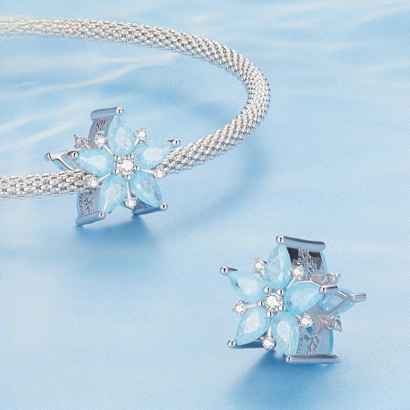 “Winter Castle” S925 Sterling Silver Snowflake Castle Charm Bead