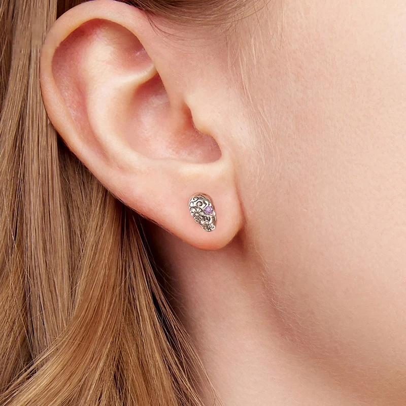 “Midnight Skull” S925 Sterling Silver Gothic Halloween Stud Earrings
