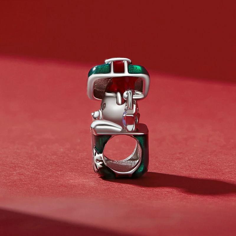 “Teddy Gift Box” S925 Sterling Silver Christmas Teddy Bear Charm Bead