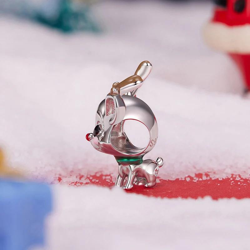 “Reindeer Noel” S925 Sterling Silver Christmas Reindeer Charm Bead
