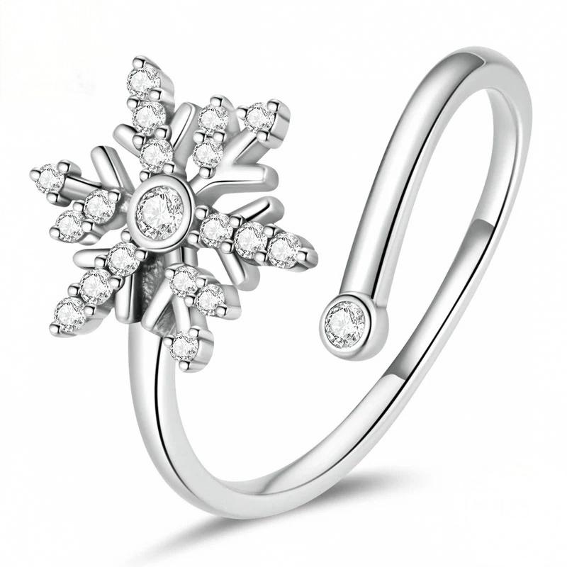 “Snowflake Eclat” S925 Sterling Silver Zircon Snowflake Jewelry Set