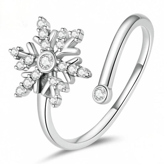 “Snowflake Eclat” S925 Sterling Silver Zircon Snowflake Jewelry Set
