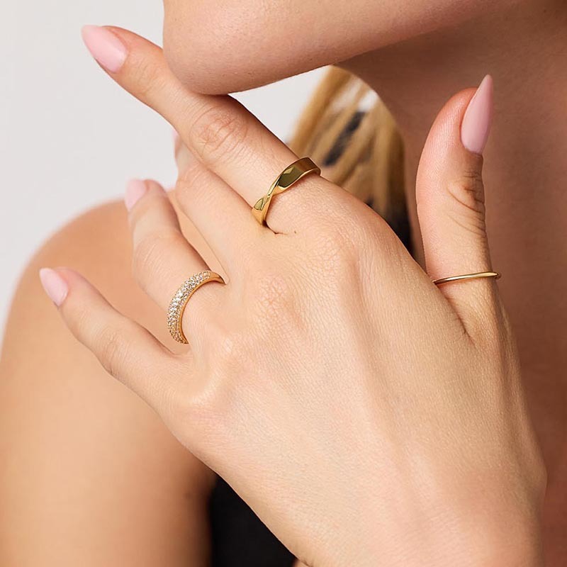 “Twisted Elegance” S925 Sterling Silver Open Adjustable Geometric Ring
