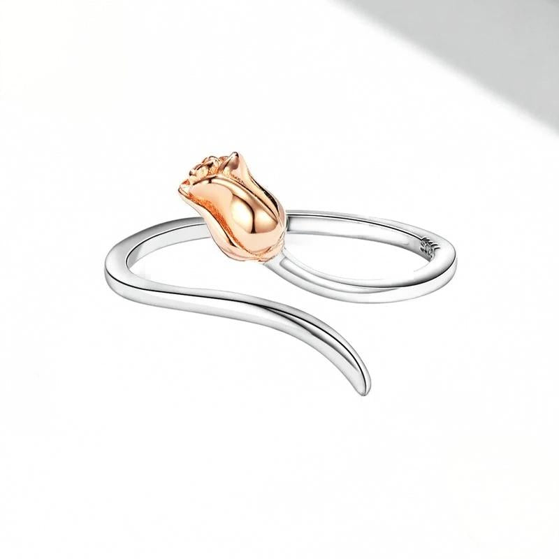 “Rose Bloom” S925 Sterling Silver Open Ring