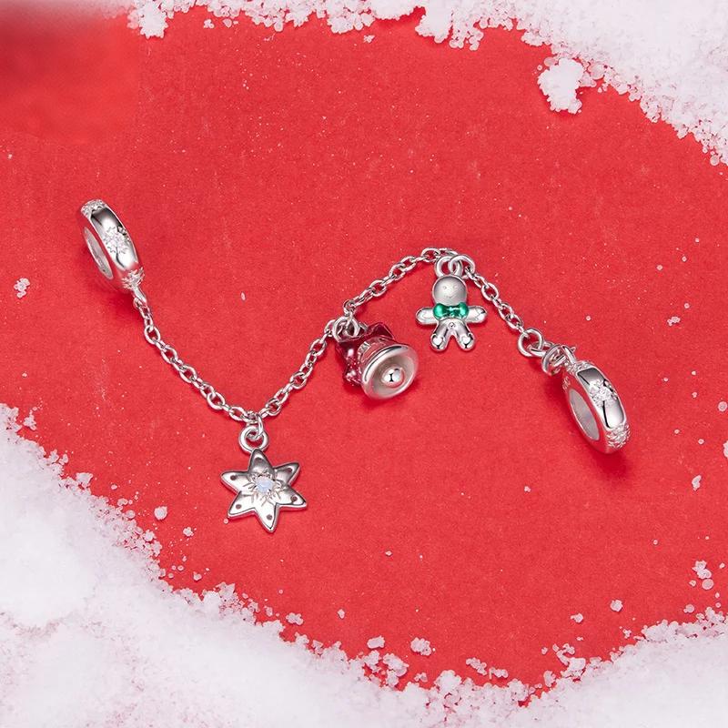 “Jingle Guard” S925 Sterling Silver Christmas Bell Safety Chain Charm