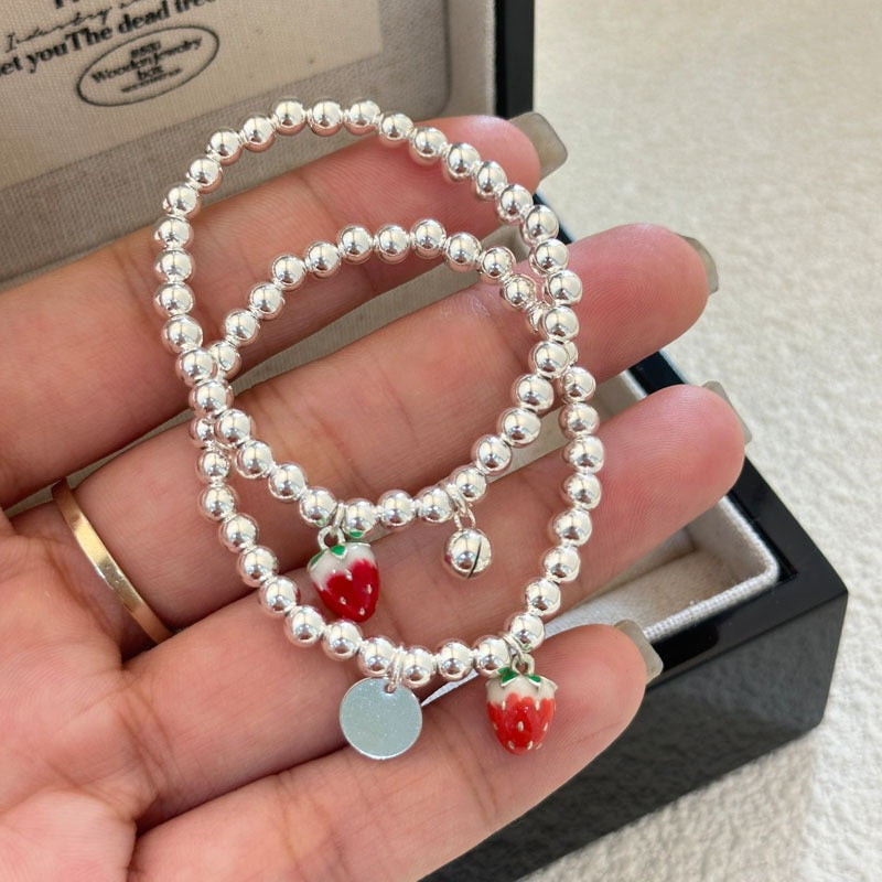 “Rainbow Smile” S925 Sterling Silver Rainbow Smile Beaded Bracelet