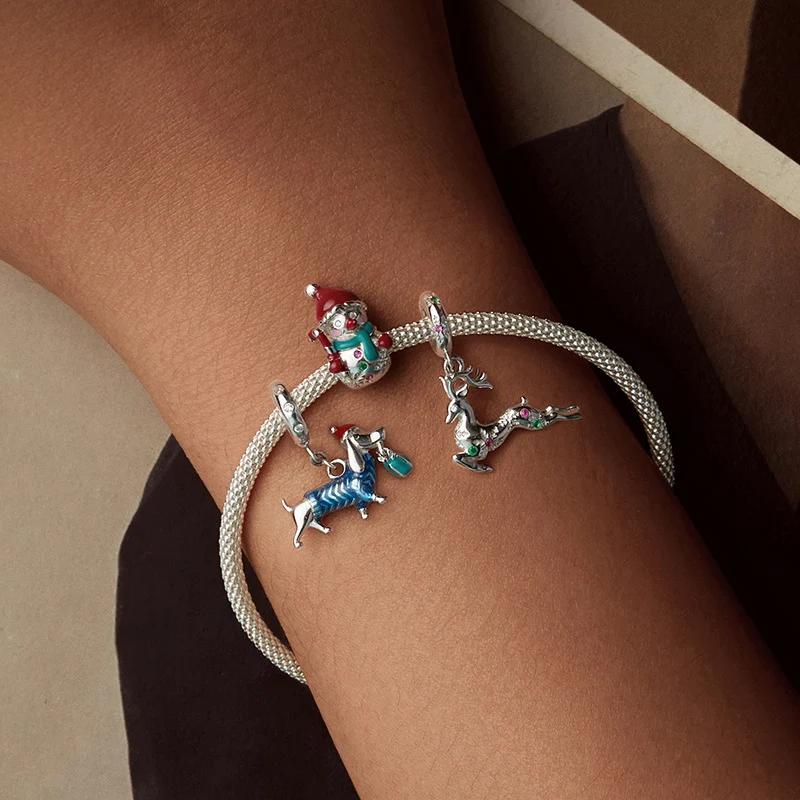 “Frosty Cheer” S925 Sterling Silver Christmas Snowman Charm Bead