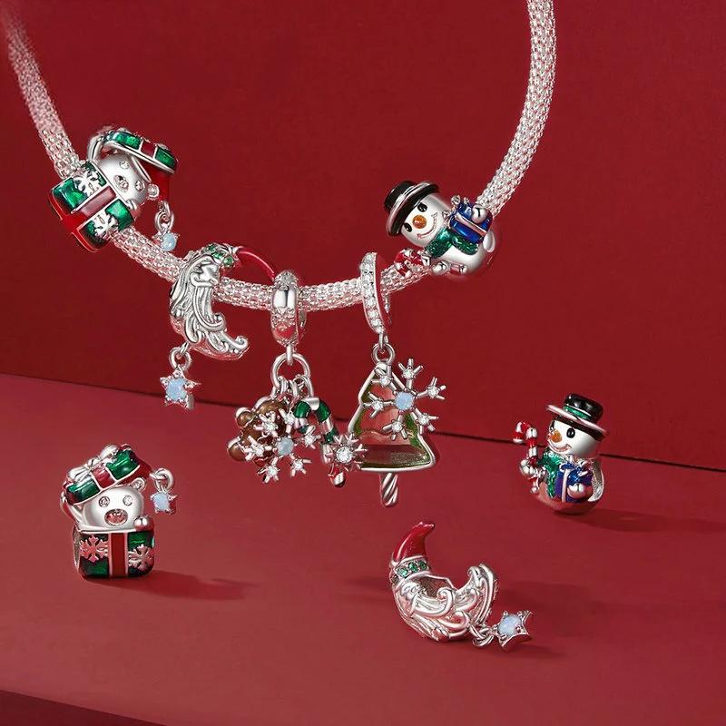 “Snowman Cheer” S925 Sterling Silver Christmas Snowman Charm Bead