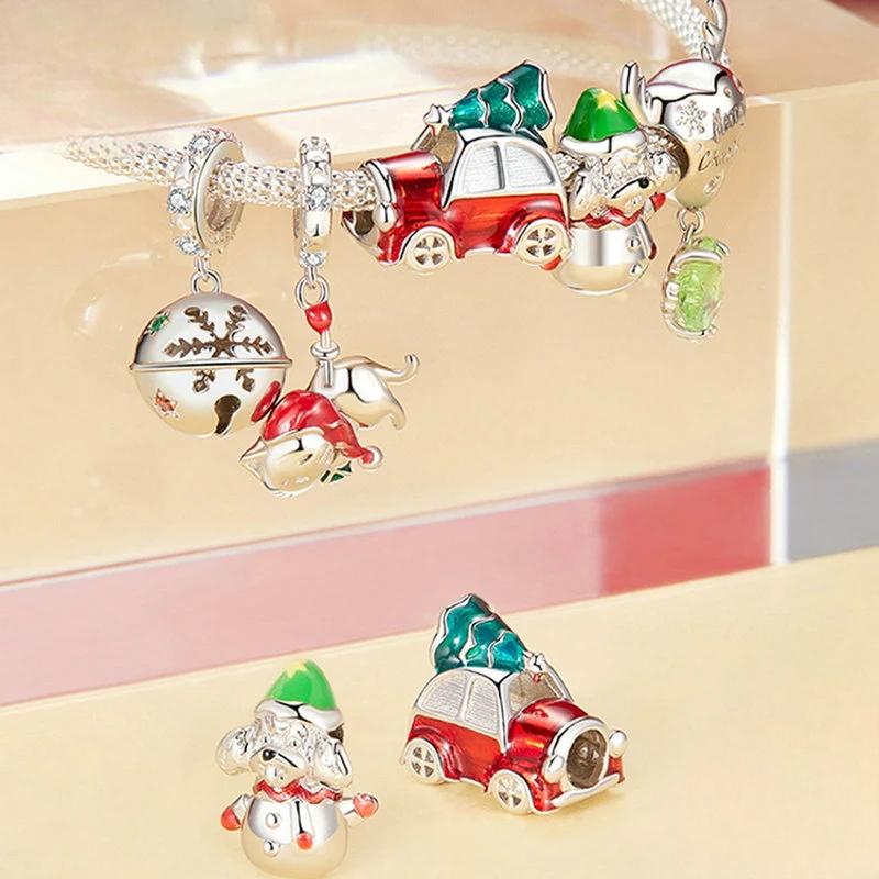 “Christmas Whimsy” S925 Sterling Silver Christmas Charm Bead