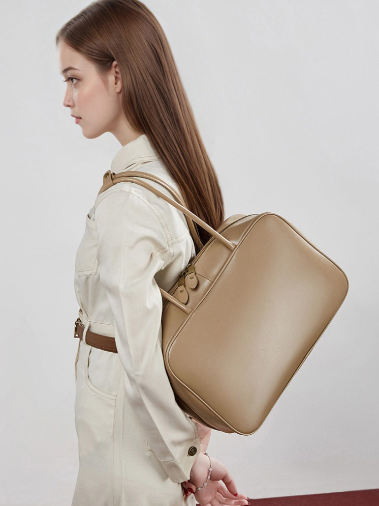 Women's Smooth Full-Grain Cowhide Boxy Work Bag