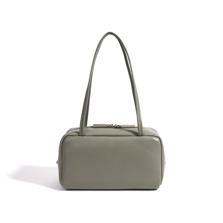 Women's Genuine Sheepskin Bowling Bag with Double Zipper