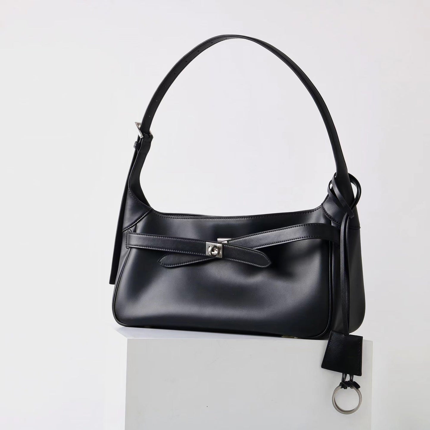 Women's Waxed Calfskin Vintage Crossbody Baguette Bag