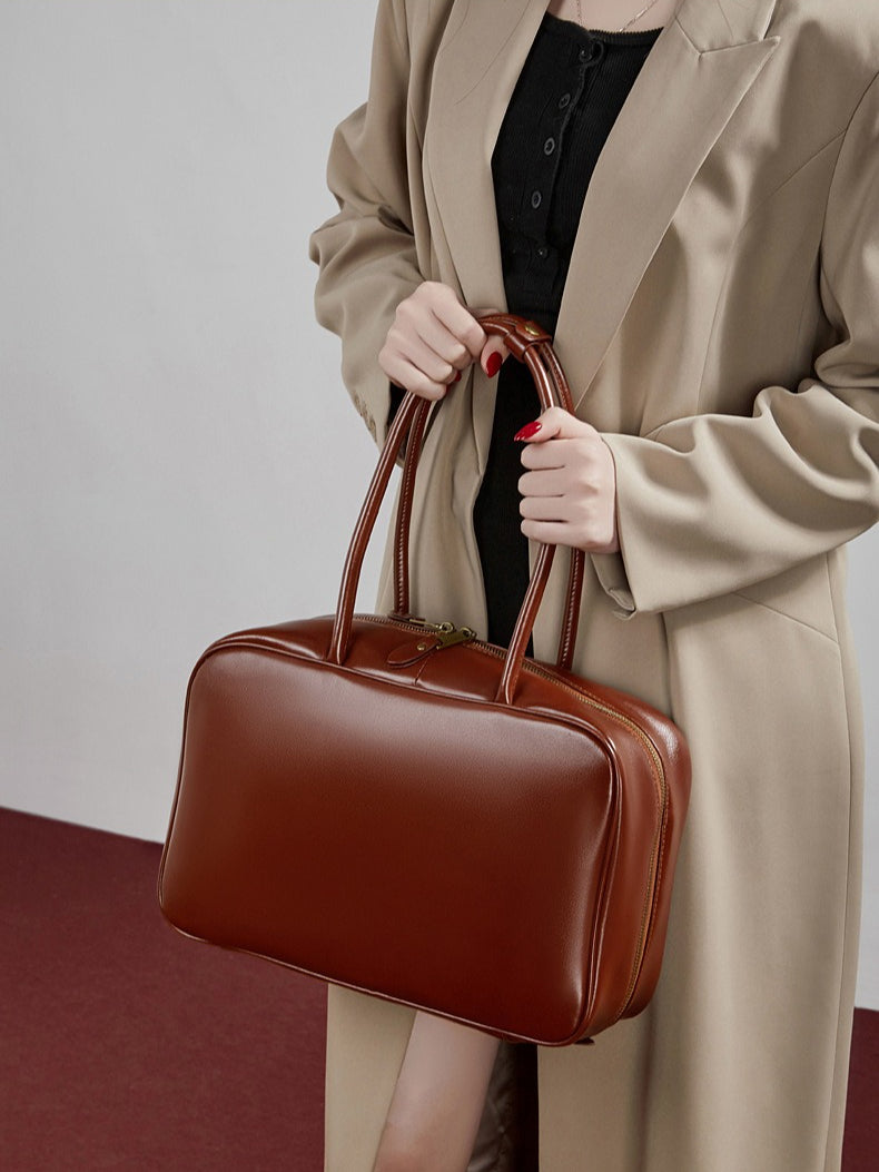 Women's Smooth Full-Grain Cowhide Boxy Work Bag