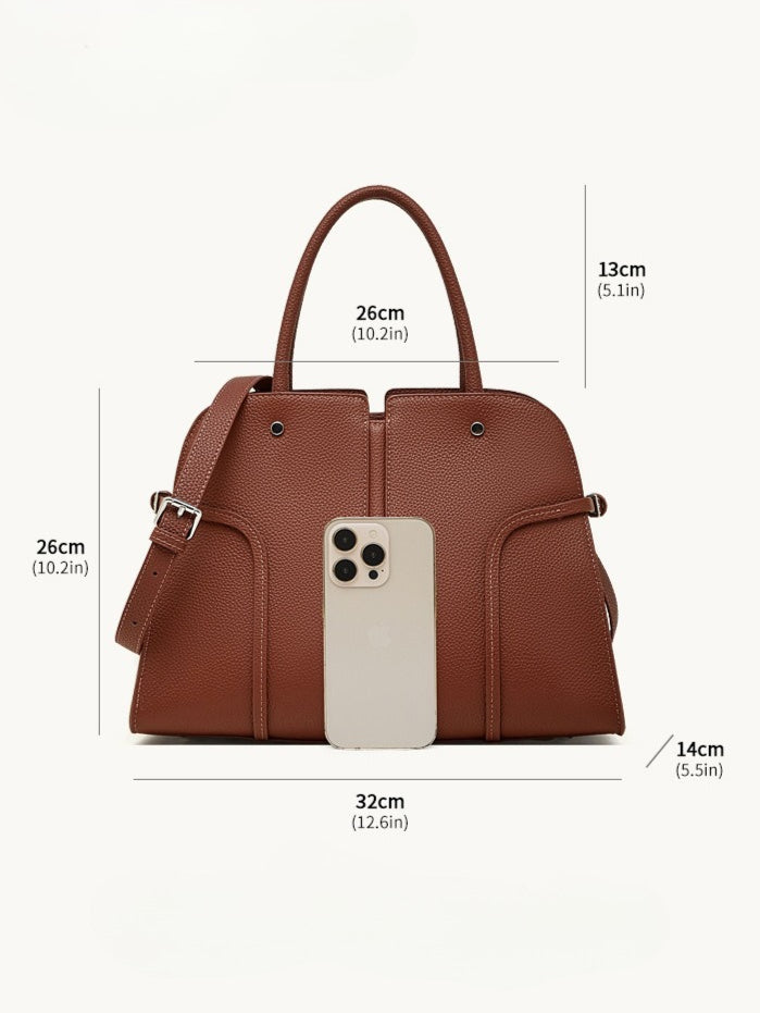 Women's Pebbled Cowhide Paneled Doctor-Style Work Bag