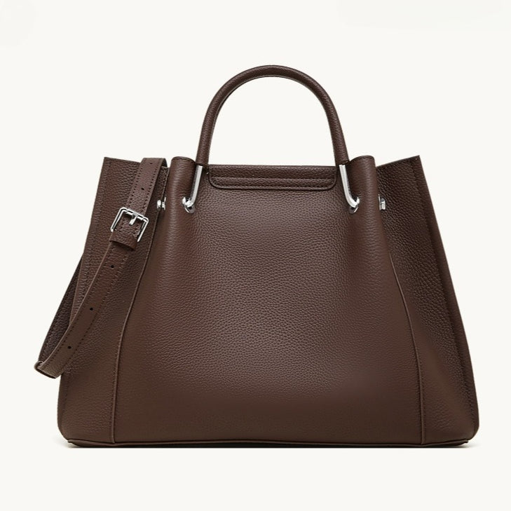 Women's Full-Grain Pebbled Cowhide Trapezoid Tote