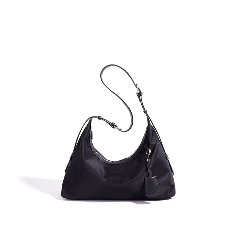 Women's Nylon Crescent Hobo Bag with Adjustable Strap