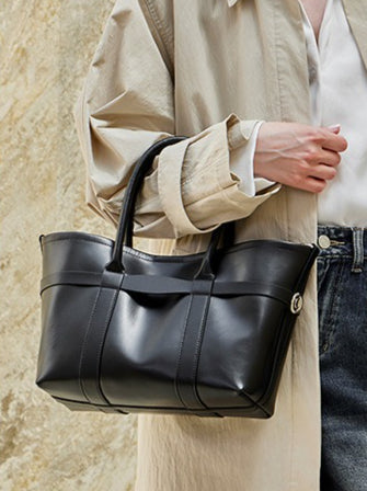 Women's Top-Grain Cowhide Convertible Tote with Inner Pouch