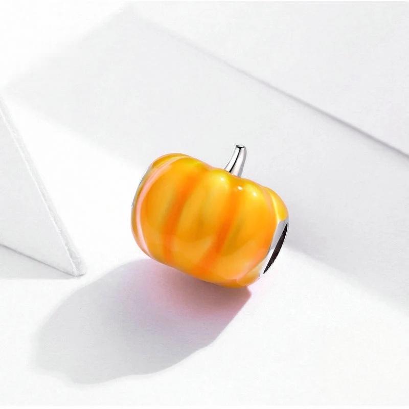 “Pumpkin Glow” S925 Sterling Silver Halloween Pumpkin Bead